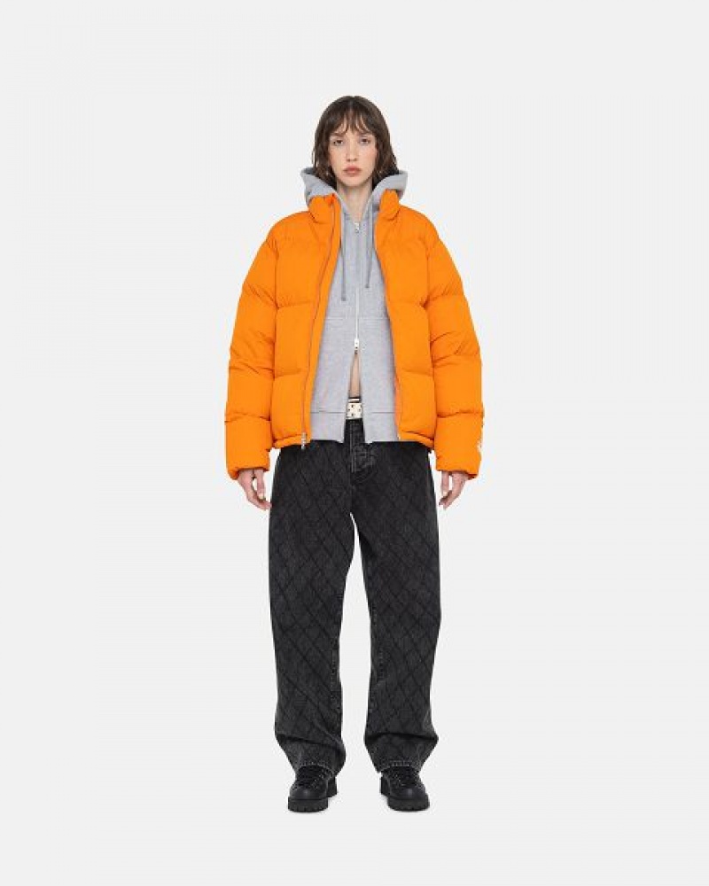 Orange Stussy Nylon Down Jackets | 2718DGITH