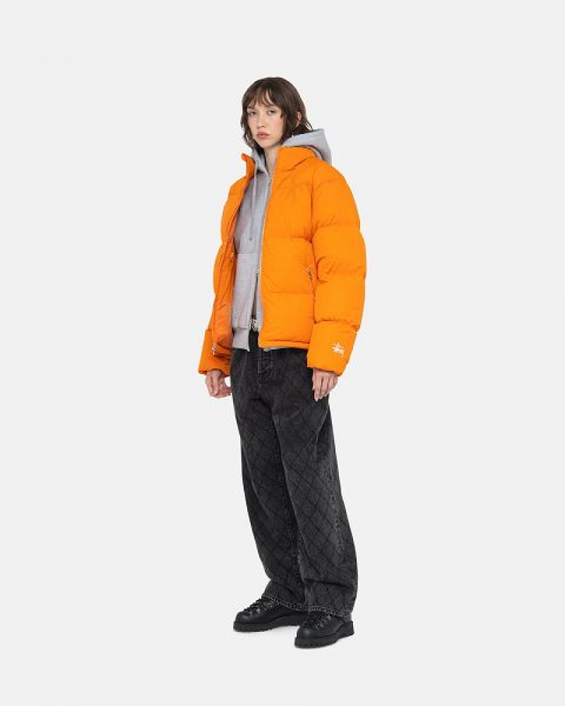 Orange Stussy Nylon Down Jackets | 2718DGITH