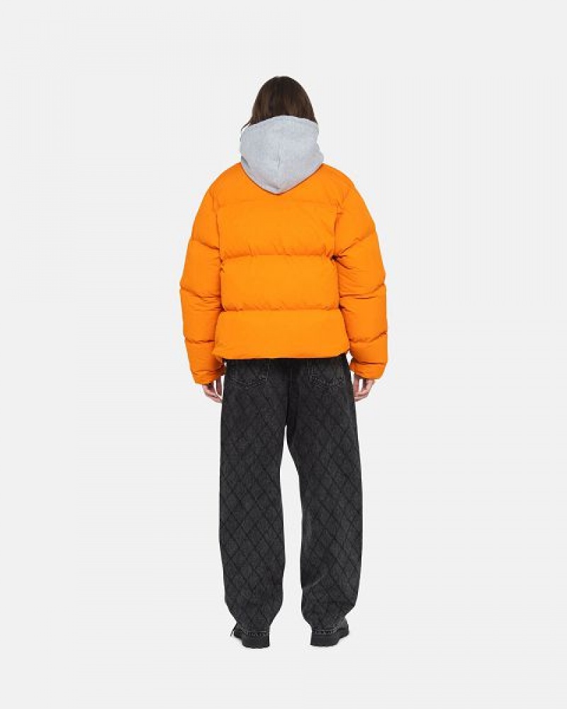 Orange Stussy Nylon Down Jackets | 2718DGITH