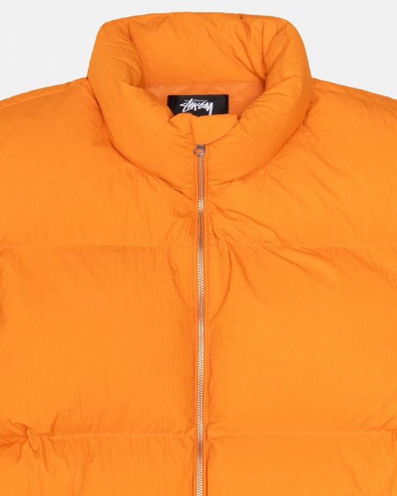 Orange Stussy Nylon Down Jackets | 2718DGITH