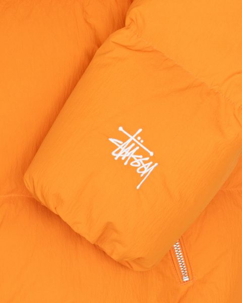 Orange Stussy Nylon Down Jackets | 2718DGITH