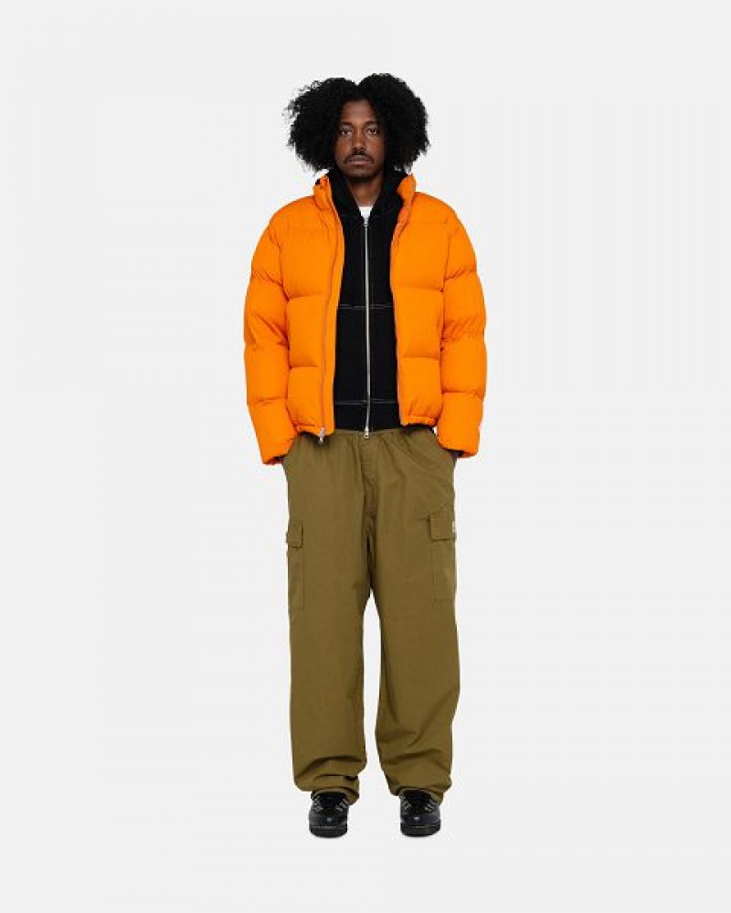 Orange Stussy Nylon Down Jackets | 2718DGITH