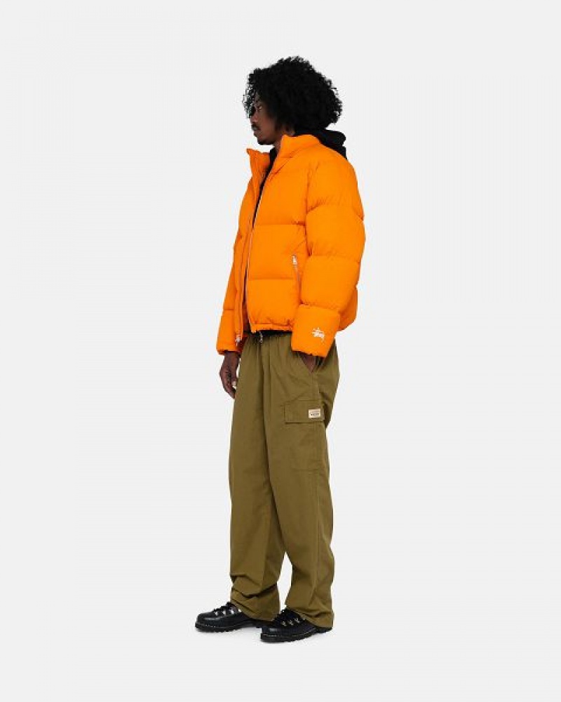 Orange Stussy Nylon Down Jackets | 2718DGITH