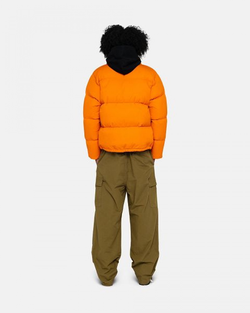 Orange Stussy Nylon Down Jackets | 2718DGITH