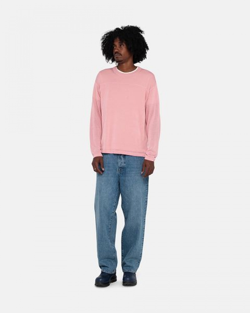 Pink Stussy Football Sweaters | 8173SFTXP