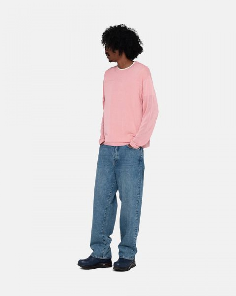 Pink Stussy Football Sweaters | 8173SFTXP