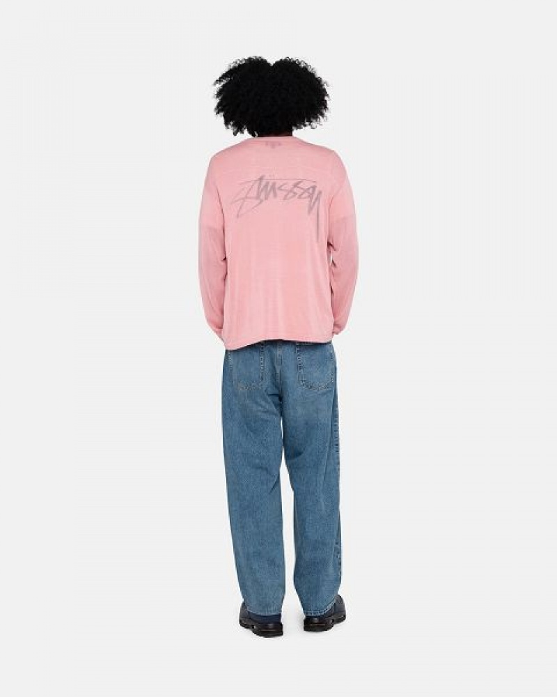 Pink Stussy Football Sweaters | 8173SFTXP