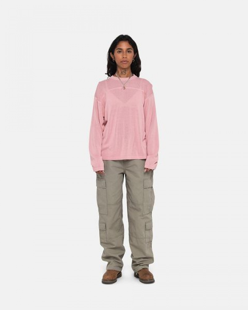 Pink Stussy Football Sweaters | 8173SFTXP