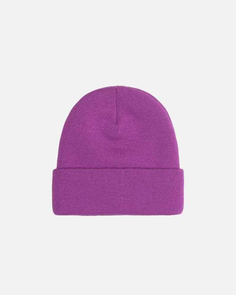 Purple Stussy Cuff Stock Beanie | 7608FBDSQ