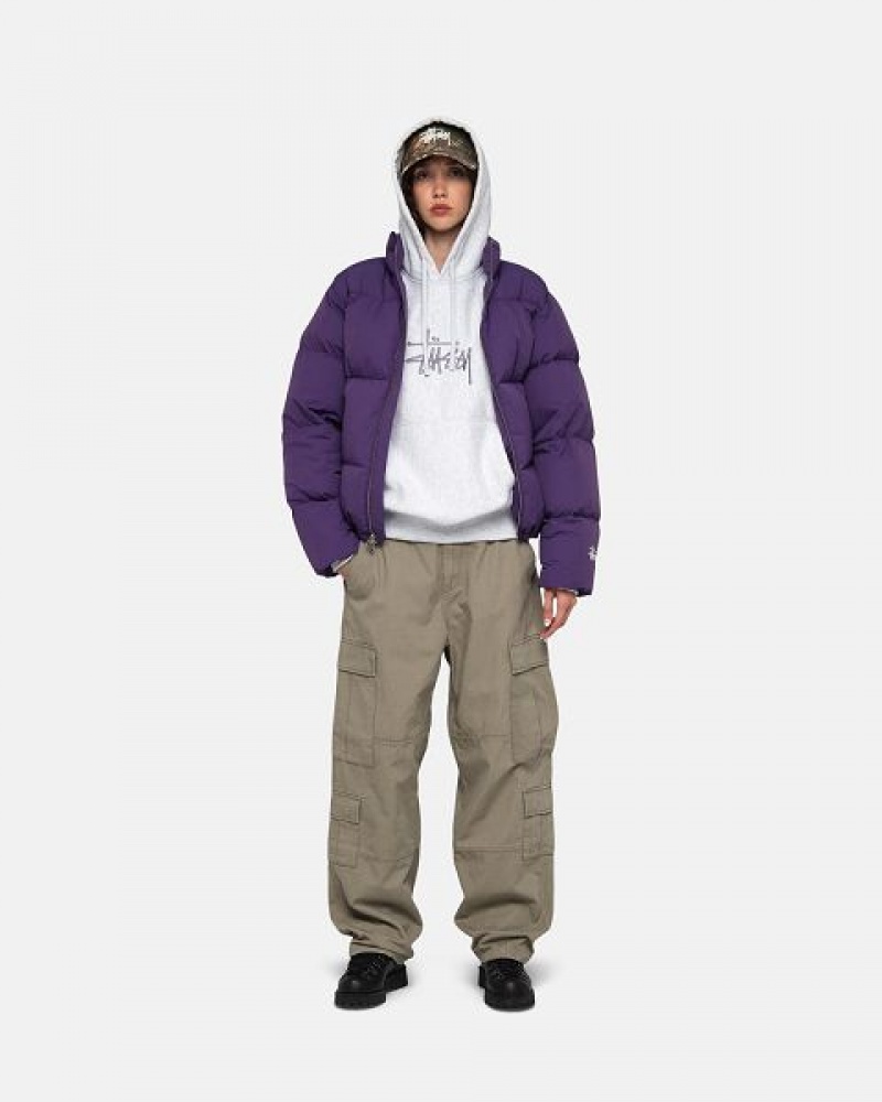 Purple Stussy Nylon Down Jackets | 8690KZTVY