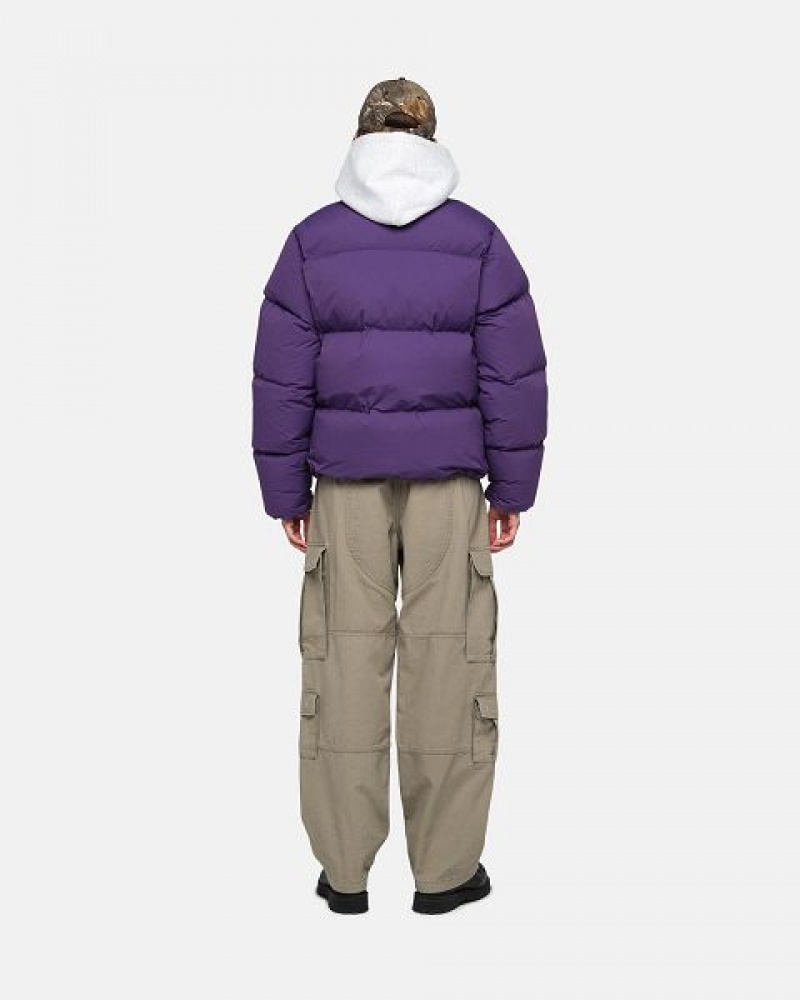 Purple Stussy Nylon Down Jackets | 8690KZTVY