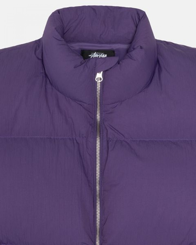 Purple Stussy Nylon Down Jackets | 8690KZTVY