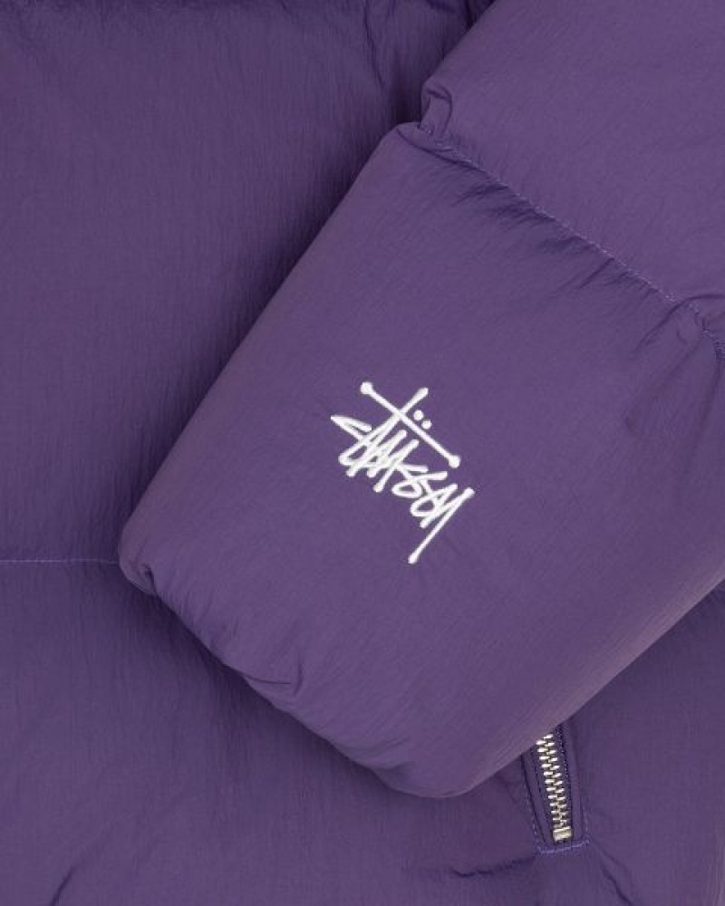 Purple Stussy Nylon Down Jackets | 8690KZTVY