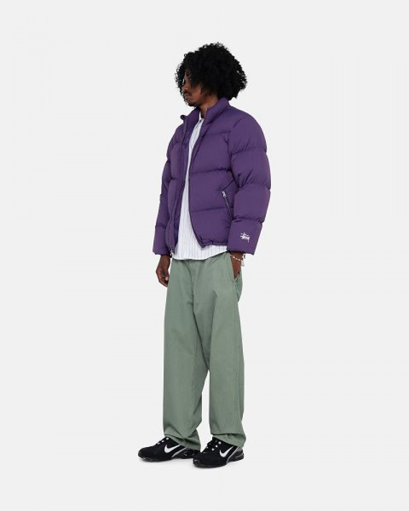 Purple Stussy Nylon Down Jackets | 8690KZTVY