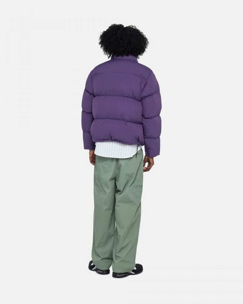 Purple Stussy Nylon Down Jackets | 8690KZTVY