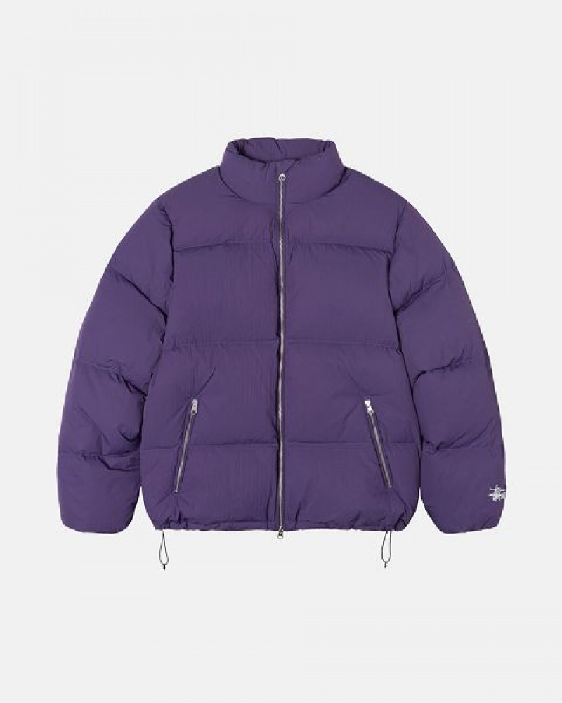 Purple Stussy Nylon Down Jackets | 8690KZTVY