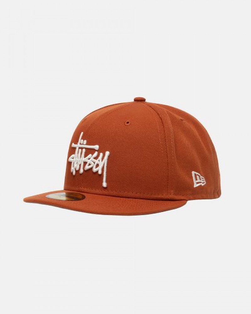 Red Stussy New Era 59fifty Authentic Caps | 6079ZUNLX