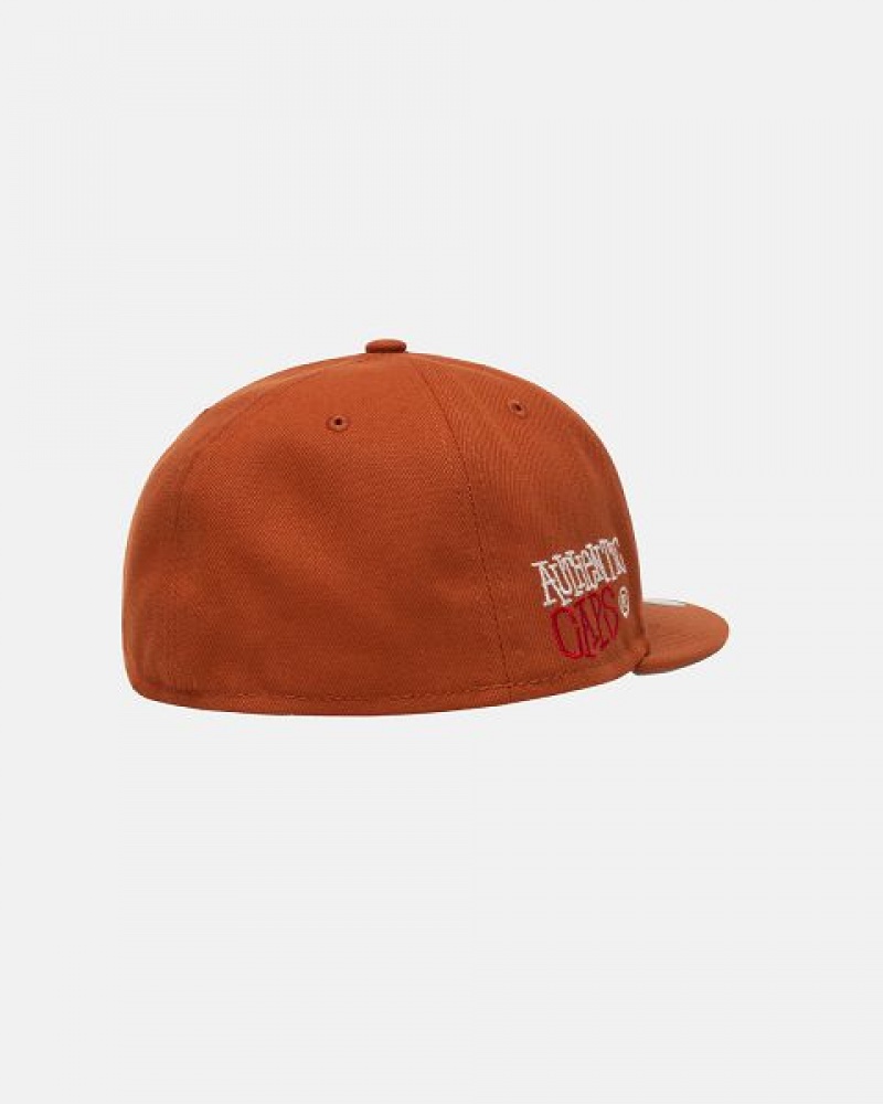 Red Stussy New Era 59fifty Authentic Caps | 6079ZUNLX