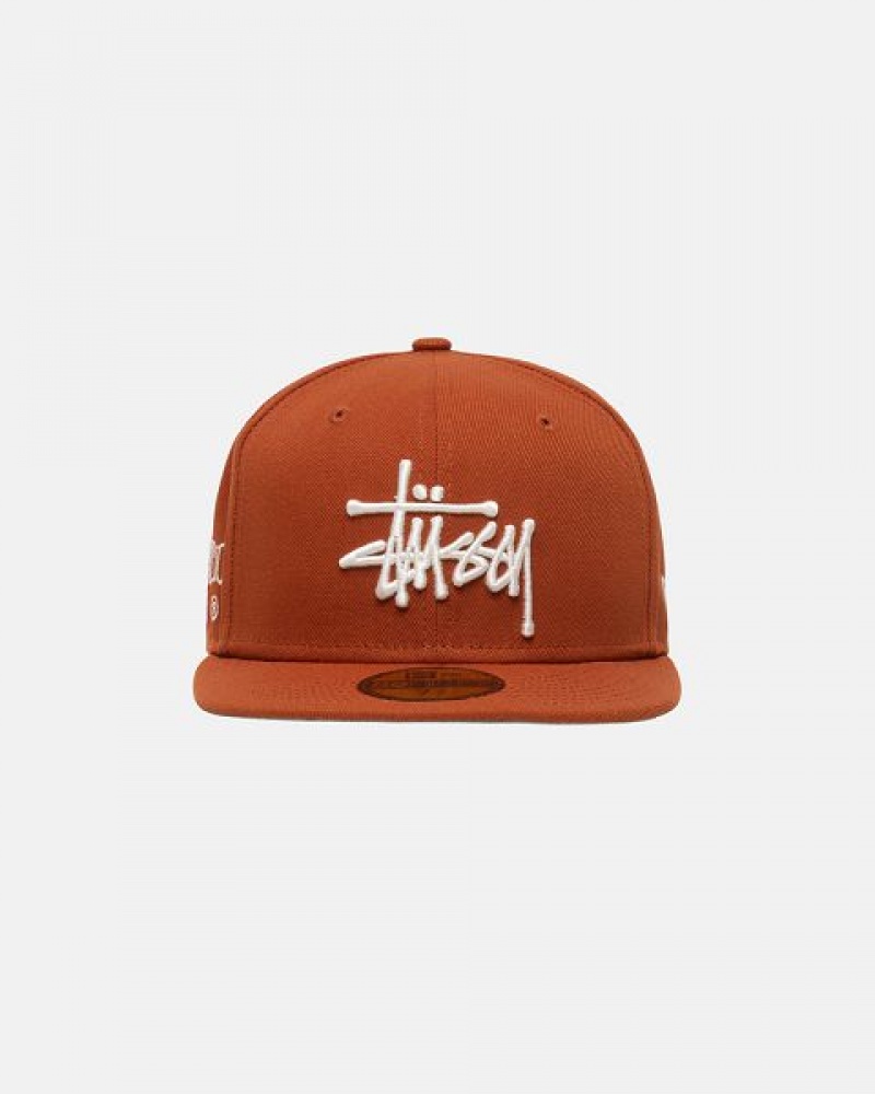 Red Stussy New Era 59fifty Authentic Caps | 6079ZUNLX