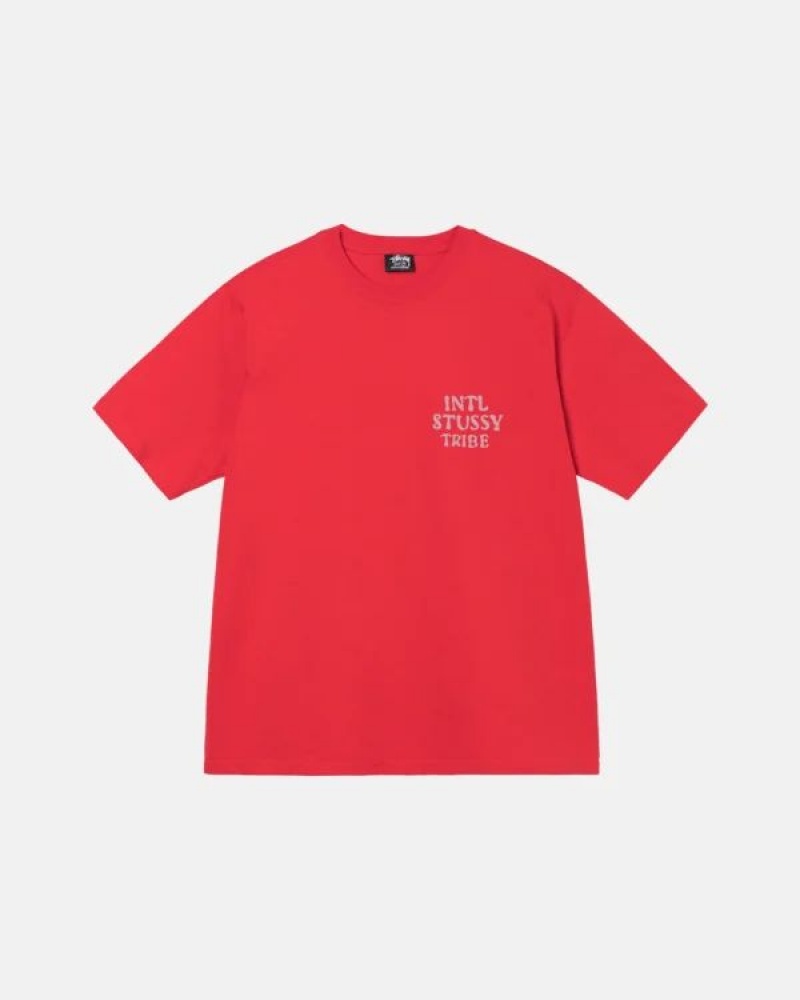 Red Stussy Serpent T Shirts | 6259SIHJO