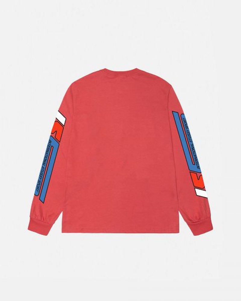 Red / Blue / White Stussy Sport Ls Sweatshirts | 0294XZVSP