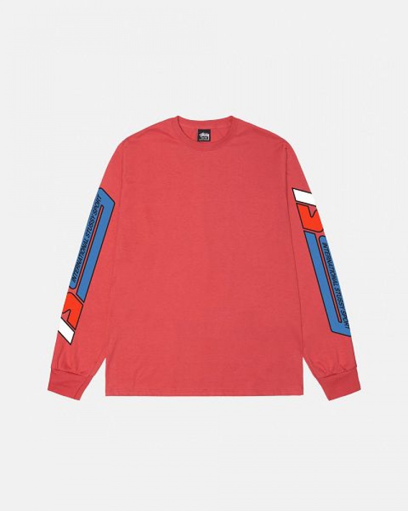 Red / Blue / White Stussy Sport Ls Sweatshirts | 0294XZVSP