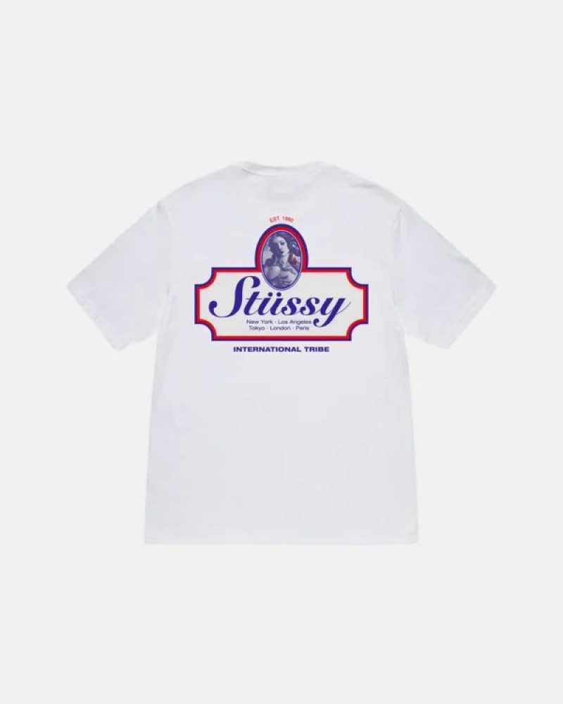 White Stussy Authentic T Shirts | 6875KGLIF