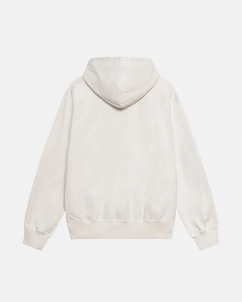 White Stussy Block Sport Pigment Dyed Hoodie | 0973HQVER