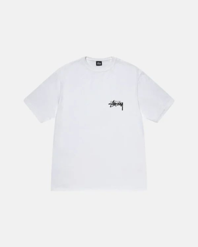 White Stussy Diced Out T Shirts | 0194ZVFYX