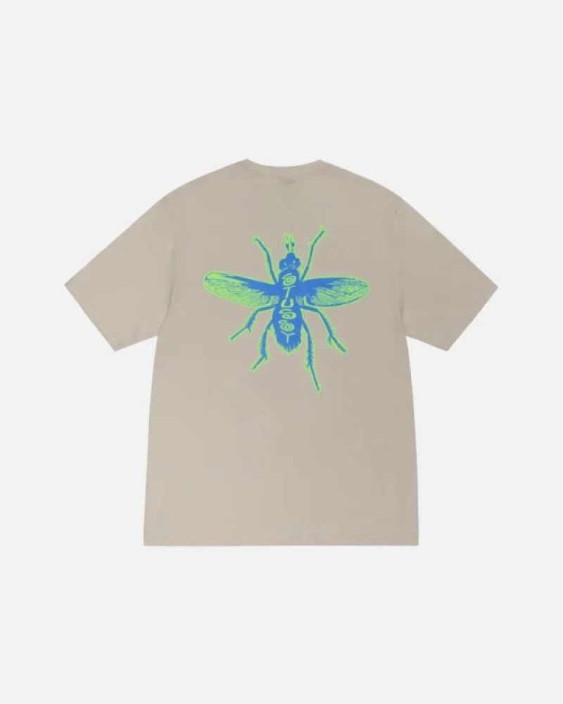 White Stussy Housefly Off T Shirts | 5873JRPAQ