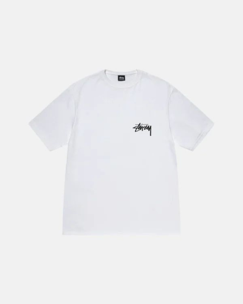 White Stussy Kittens T Shirts | 4631DSFEZ