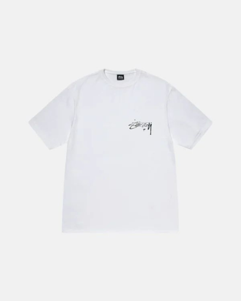 White Stussy Mercury T Shirts | 2871DJUKI