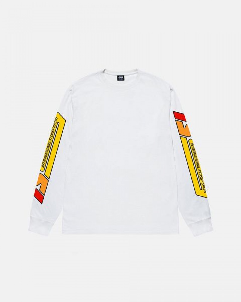 White Stussy Sport Ls Sweatshirts | 0495UMECG