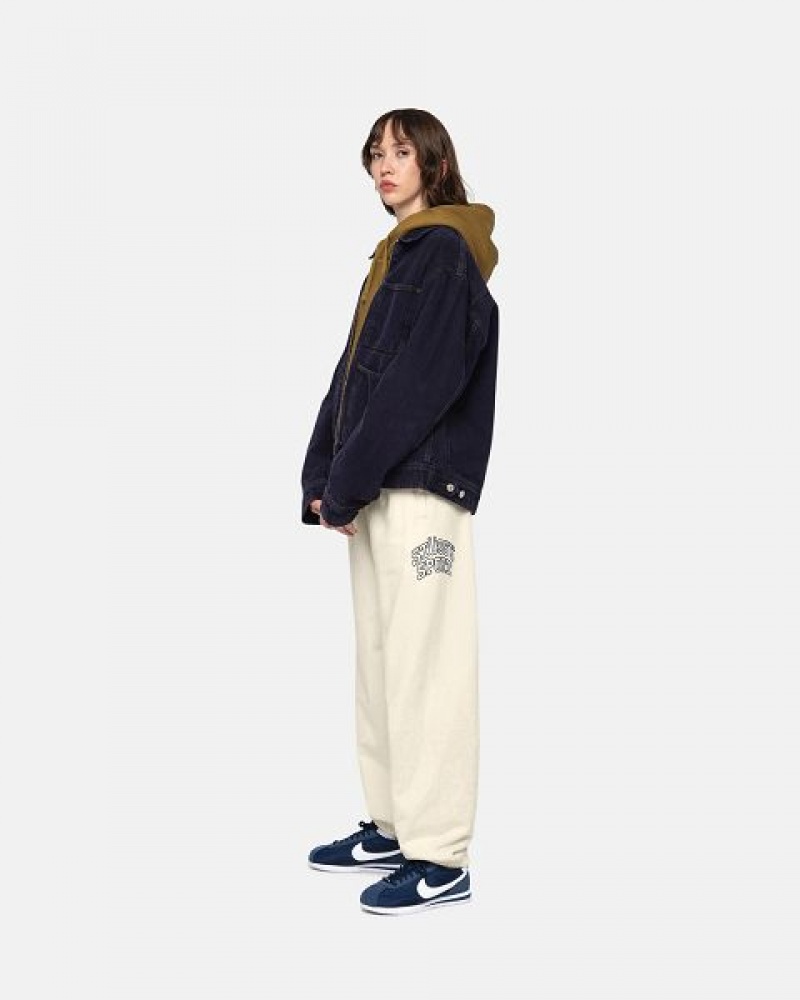 White Stussy Sport Sweatpants | 1420DWSJM