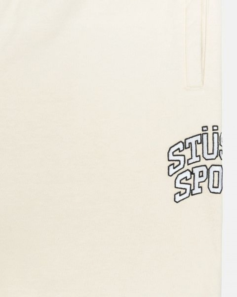 White Stussy Sport Sweatpants | 1420DWSJM