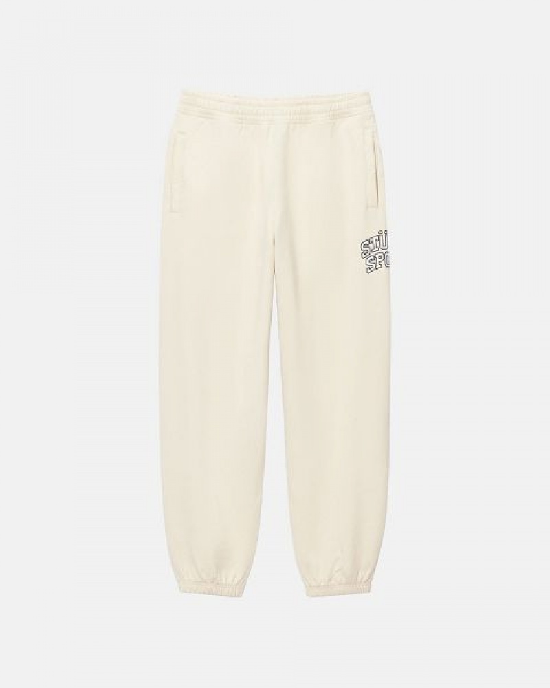 White Stussy Sport Sweatpants | 1420DWSJM