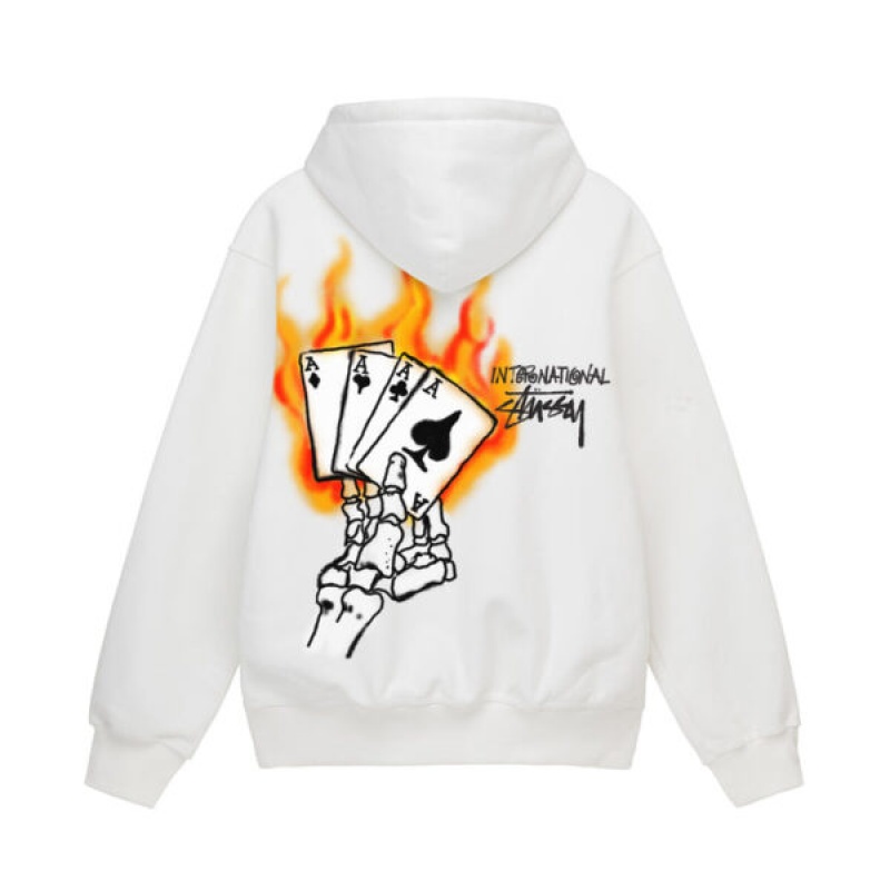 White / Black / Orange Stussy Read Em’ N’ Weep Hoodie | 3567STJGC