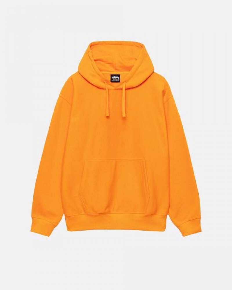 Yellow Stussy Back Hood Applique Hoodie | 9726HURLM