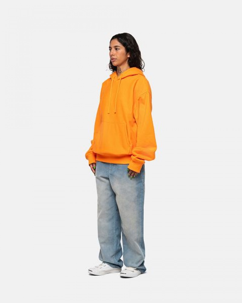 Yellow Stussy Back Hood Applique Hoodie | 9726HURLM