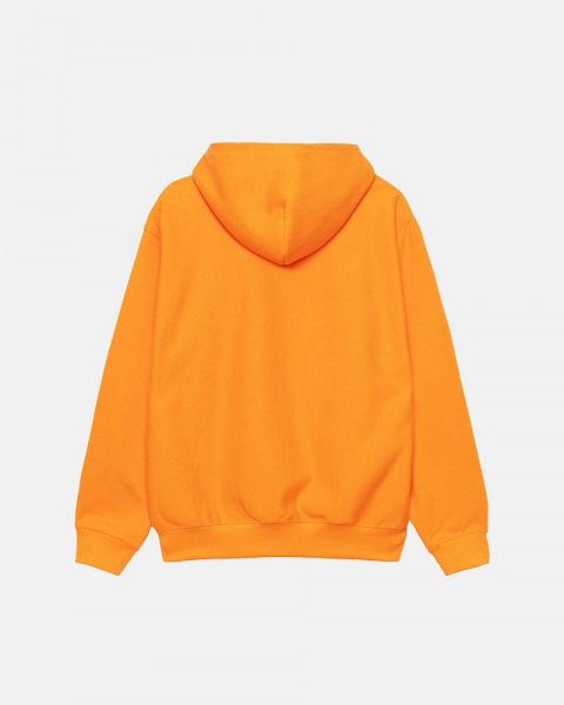 Yellow Stussy Basic Applique Hoodie | 9710GJFRO