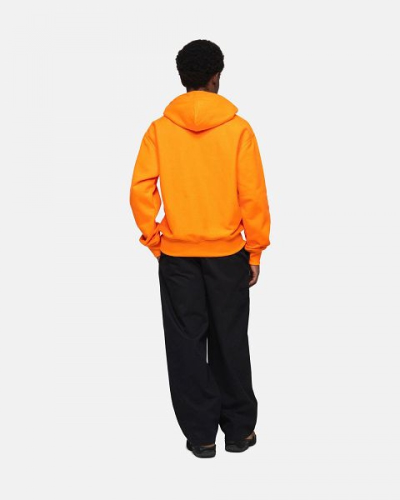 Yellow Stussy Basic Applique Hoodie | 9710GJFRO