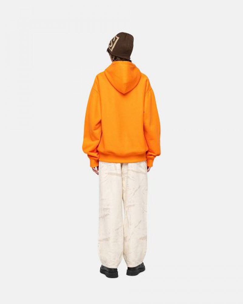 Yellow Stussy Basic Applique Hoodie | 9710GJFRO