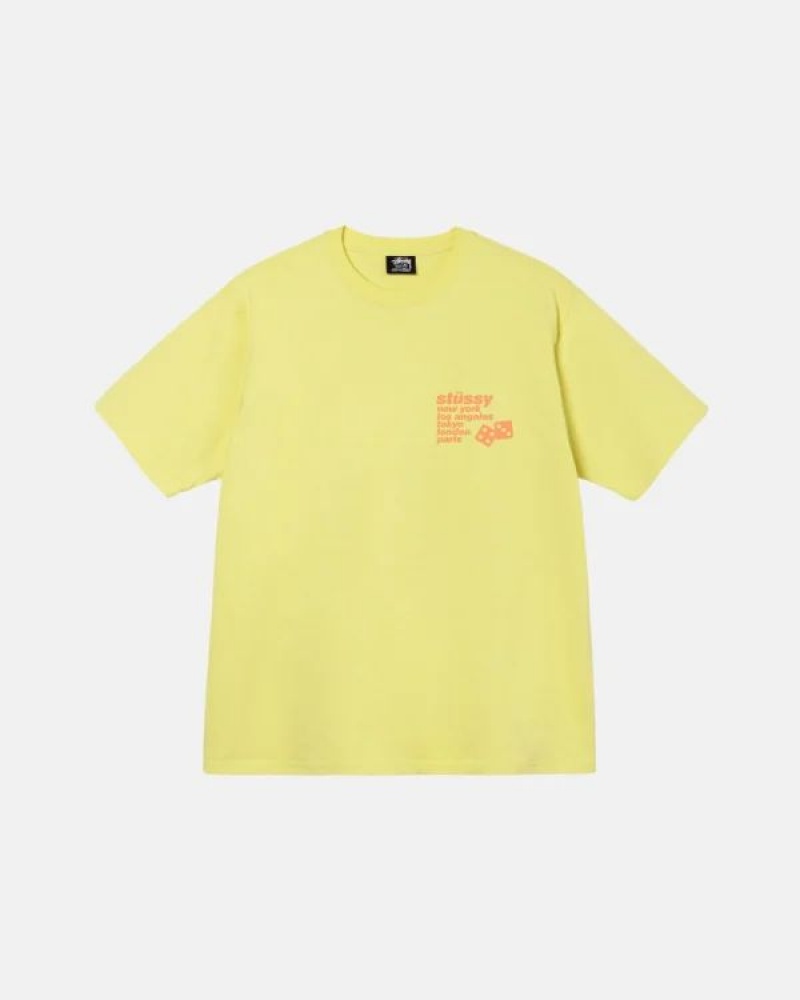 Yellow Stussy Silhouette T Shirts | 8624NLDPS