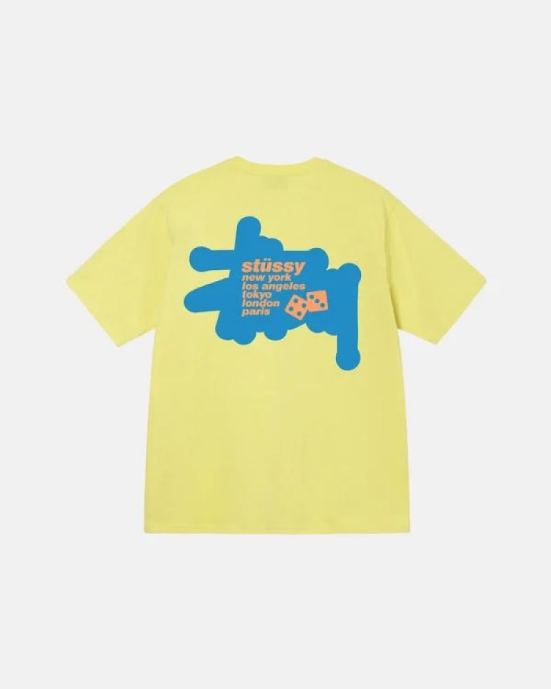 Yellow Stussy Silhouette T Shirts | 8624NLDPS