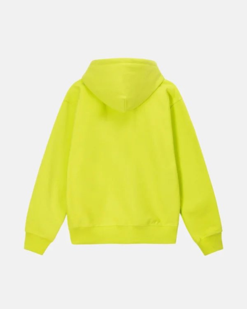 Yellow Stussy Stock Box Hoodie | 2516BGVPJ