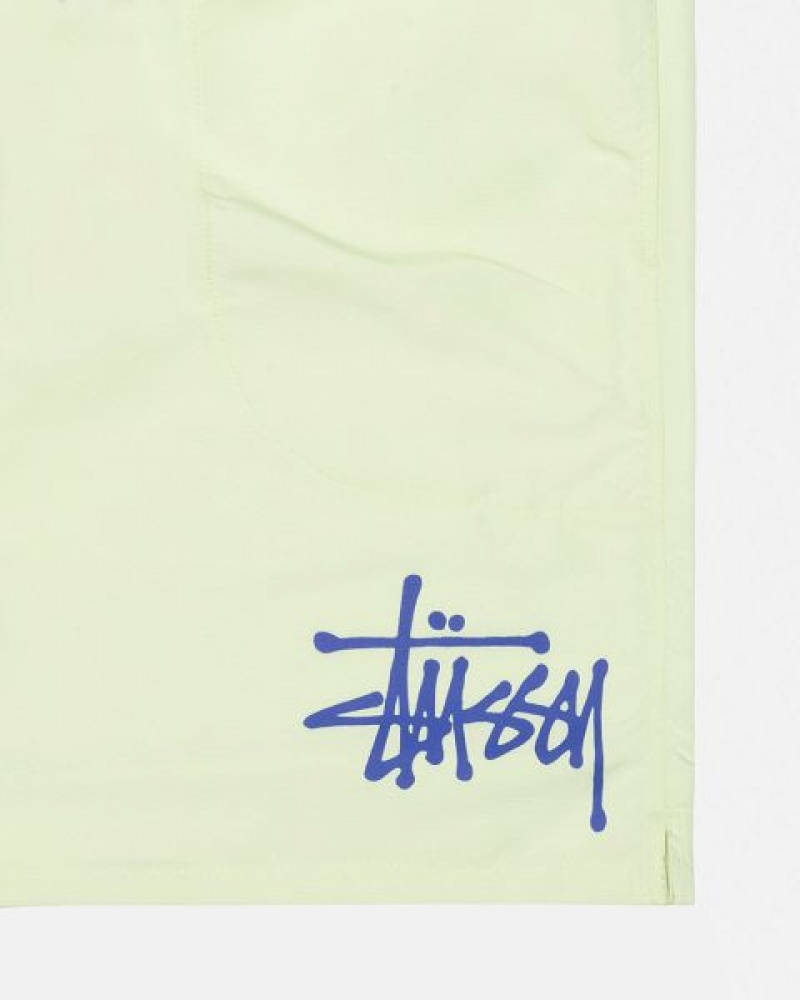 Yellow Stussy Water Big Basic Shorts | 6054ENAZT