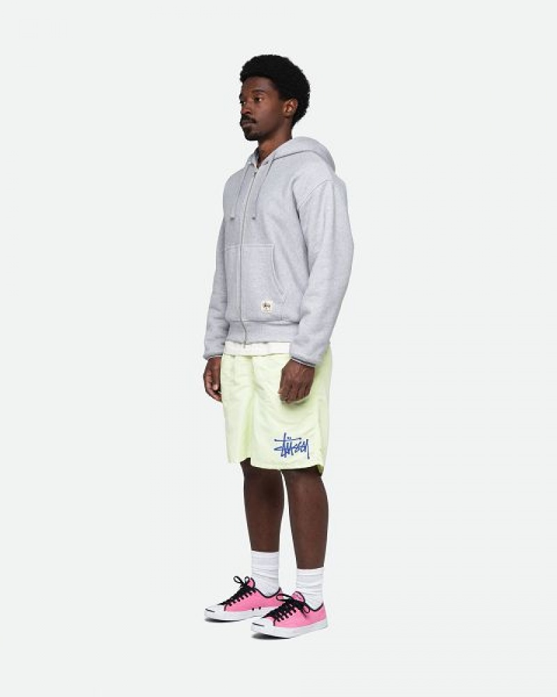 Yellow Stussy Water Big Basic Shorts | 6054ENAZT